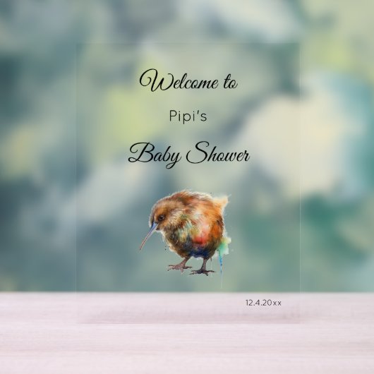 Sweet Pipi Kiwi, custom Acryl Bord (Neutraal)