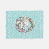 Sweet Polar Bear Personalize Name Christmas Baby Fleece Deken (Voorkant (Horizontaal))