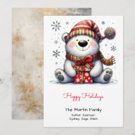 Sweet Polar Beer in een Santa Hat Happy Feestdagenkaart