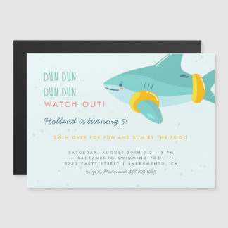 Sweet Pool Party Shark Arm Floats Kids Verjaardag Magnetische Uitnodiging