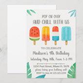 Sweet Popsicle Party verjaardagsuitnodiging Kaart (Voorkant / Achterkant)