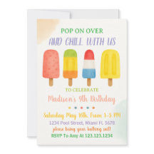 Sweet Popsicle verjaardagsuitnodiging voor kindere