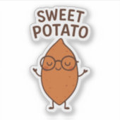 Sweet Potato Funny Vinyl Sticker (Voorkant)