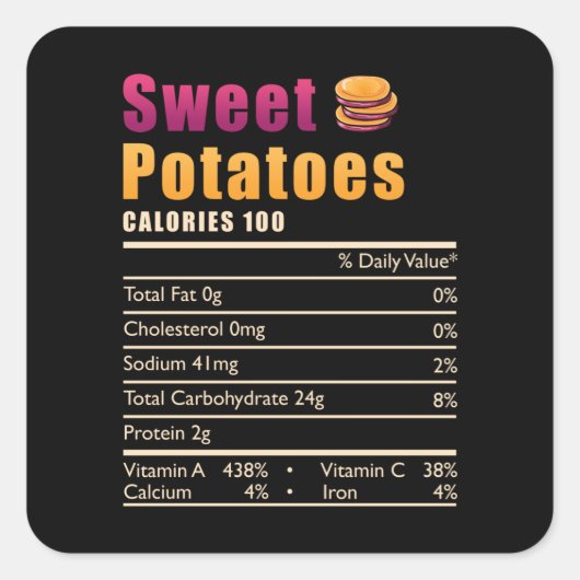 Sweet Potato Nutrition Vierkante Sticker (Voorkant)