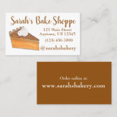 Sweet Potato Pie Slice Bakery Baker Pastry Chef Visitekaartje (Voorkant / Achterkant)