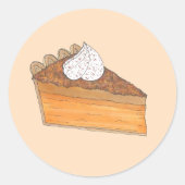 Sweet Potato Pie Slice kerstsol Eet Dessert Ronde Sticker (Voorkant)