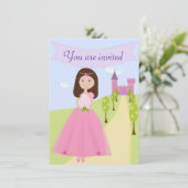 Sweet Princess Birthday Uitnodiging (Staand voorkant)
