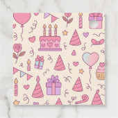 Sweet Princess Party Celebration Pattern Bedankjes Labels (Achterkant)