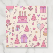 Sweet Princess Party Celebration Pattern Bedankjes Labels (Voorkant)