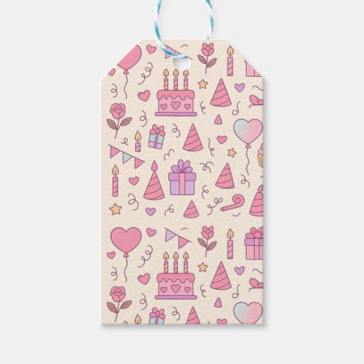 Sweet Princess Party Celebration Pattern Cadeaulabel (Voorkant)