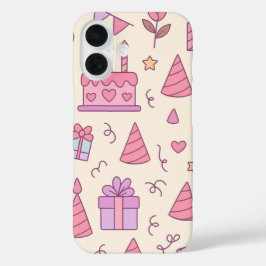 Sweet Princess Party Celebration Pattern iPhone 16 Hoesje