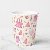 Sweet Princess Party Celebration Pattern Papieren Bekers (Voorkant)