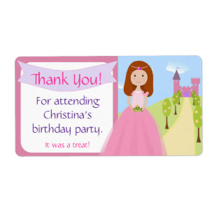 Sweet Princess Party Favor Label
