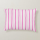 Sweet Princess Pink White Stripes Naam Accent Kussen (Achterkant)