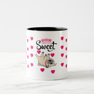  Sweet Pug-Mok Tweekleurige Koffiemok