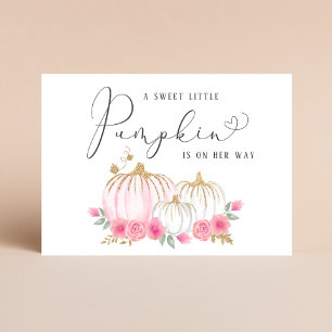 Sweet Pumpkin Baby Girl Sprinkle Uitnodiging Briefkaart