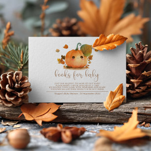 Sweet Pumpkin Herfst Baby shower Boeken voor Baby Informatiekaartje