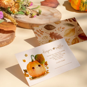 Sweet Pumpkin Herfst Baby shower luier loterij Informatiekaartje