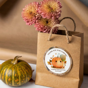 Sweet Pumpkin Herfst Baby shower Ronde Sticker