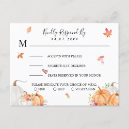 Sweet Pumpkin Weddenschap RSVP-kaart Uitnodiging Briefkaart