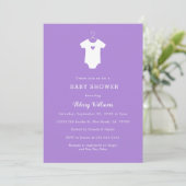 Sweet Purple Baby Shower Invitations (Debout devant)