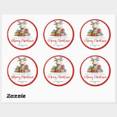 Sweet quirky reindeer fun holiday sticker label (Feuille)
