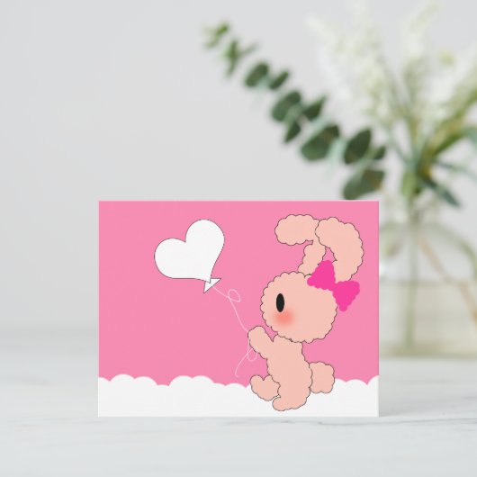 Sweet Rabbit Cute 4e invitation à l'anniversaire (Debout devant)