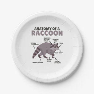 Sweet Raccoon-anatomie van een raket Papieren Bordje
