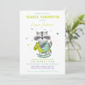 Sweet Raccoon Baby shower Invitation (Debout devant)