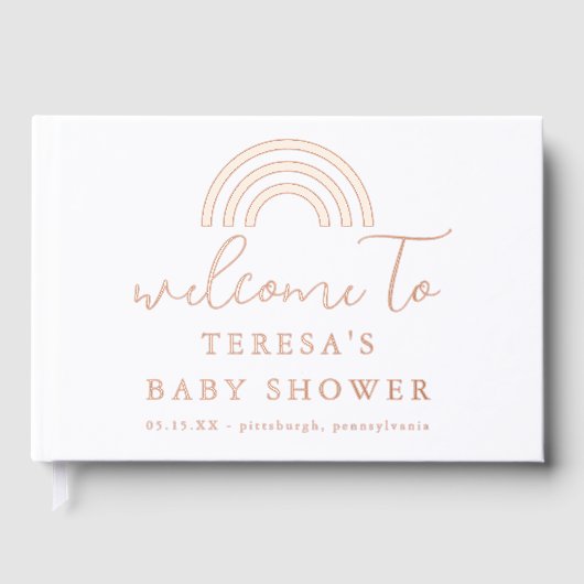 Sweet Rainbow Baby shower Welkom Gastenboek (Voorkant)