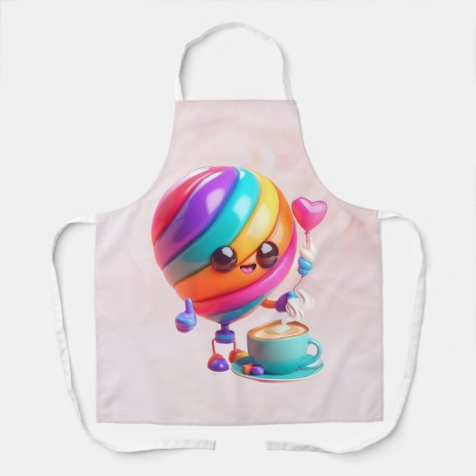 Sweet Rainbow Barista Apron Schort (Voorkant)