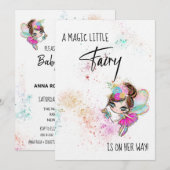 *~* Sweet Rainbow Fairy Baby shower Invitation (Devant / Derrière)
