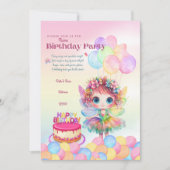 Sweet Rainbow Fairy Invitation Anniversaire Pour F (Devant)