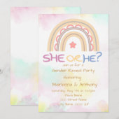 Sweet Rainbow Genre Reveal Party Invitation (Devant / Derrière)
