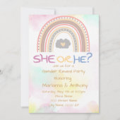 Sweet Rainbow Genre Reveal Party Invitation (Devant)