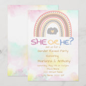 Sweet Rainbow Genre Reveal Party Invitation (Devant / Derrière)