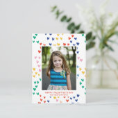 Sweet Rainbow Hearts Saint Valentin Carte photo (Debout devant)