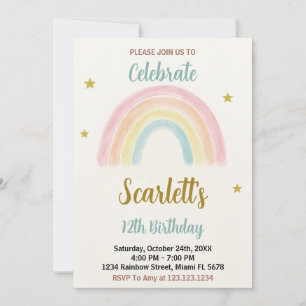 Sweet Rainbow Invitation d'anniversaire