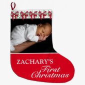 Sweet Red Baby's eerste kerstfoto Grote Kerstsok (Voorkant)