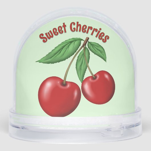 Sweet Red Cherries Personalized Sneeuwbol (Achterkant)