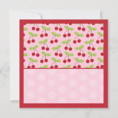 Sweet Red Cherry Baby Girl Faire-part de naissance (Dos)