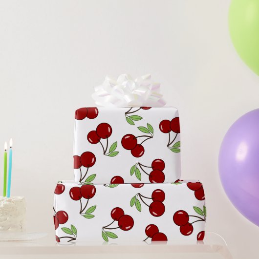 Sweet Red Cherry Pattern Cadeaupapier (Feestgeschenken)