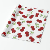 Sweet Red Cherry Pattern Cadeaupapier (Uitgerold)
