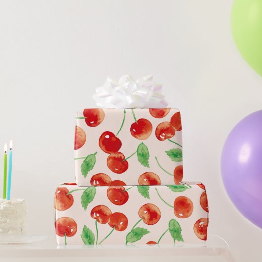 Sweet Red Cherry Pattern Cadeaupapier (Feestgeschenken)
