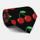 Sweet Red Cherry Pattern Stropdas (Opgerold)