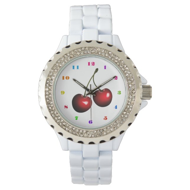 Sweet Red Cherry Watch Horloge (Voorkant)
