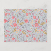 Sweet Red Flowers & Foliage Lijst Weddenschap Uitnodiging Briefkaart (Achterkant)