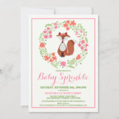Sweet Red Fox Baby Sprinkle Invitation (Devant)