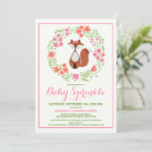 Sweet Red Fox Baby Sprinkle Invitation (Debout devant)