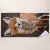 Sweet Red Fox Beach Towel Strandlaken (Voorkant)